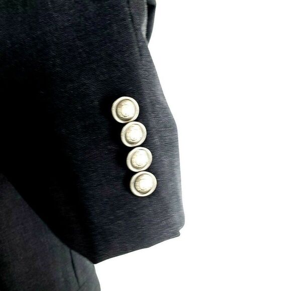 Stafford 44L 2 Silver Button Gray Wool Blazer Spor - Picture 3 of 10